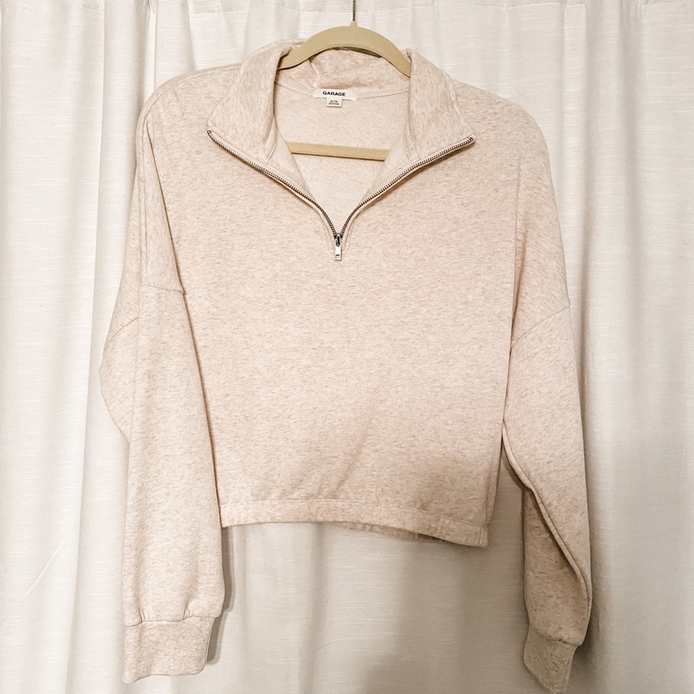 Cropped Quarter Zip Sweatshirt